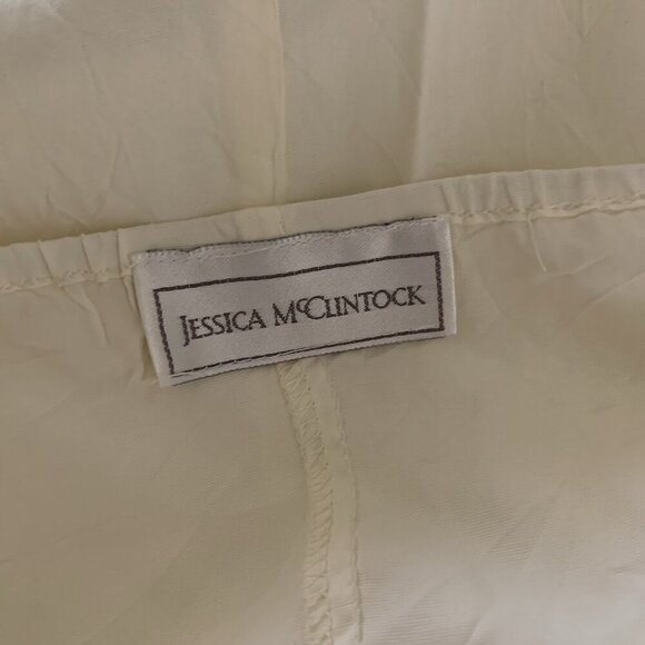 Jessica McClintock Cream Slip Midi Dress Spaghetti Strap Small Slit Large - Picture 6 of 6